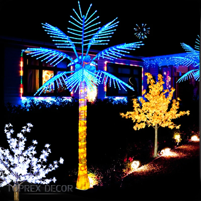 Artificial coconut palm tree fairy garden led lights