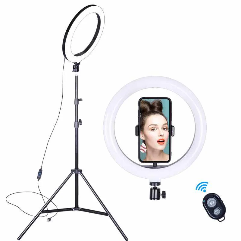10 inch 10W LED Ring Light Kit Dimmable Camera Video Portrait Movie Selfie Live Photography Fill Light with Light Stand