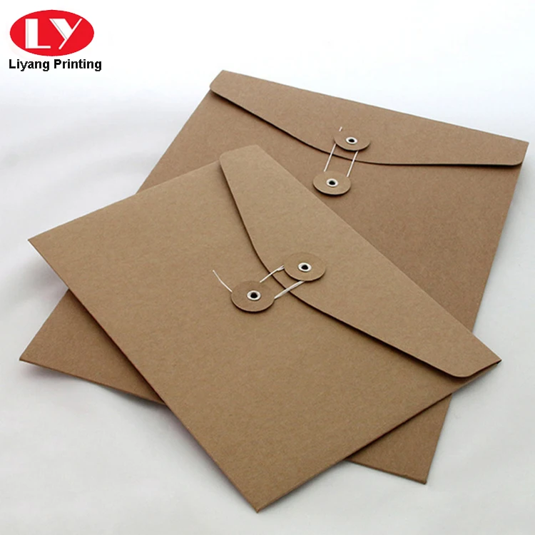 Brown Kraft Paper Documents Envelopes With Buckle And Fastening Buy