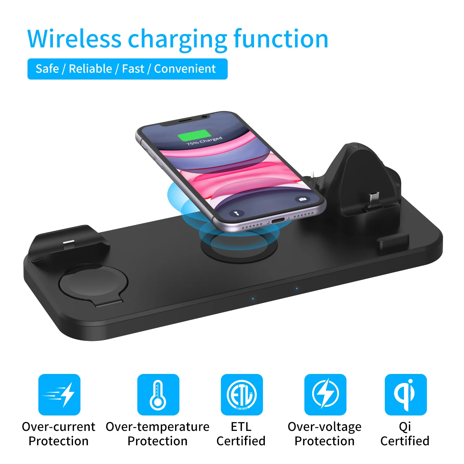 Multi Function Wireless Charger,Wireless Phone Chargers 6 In,Smart ...