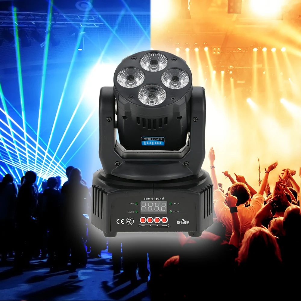 Moving Head Stage Light 60W 4 LED Support Sound Stage Light 16/18 Channels Activation Auto DMX512 DJ Bar Club Lamp
