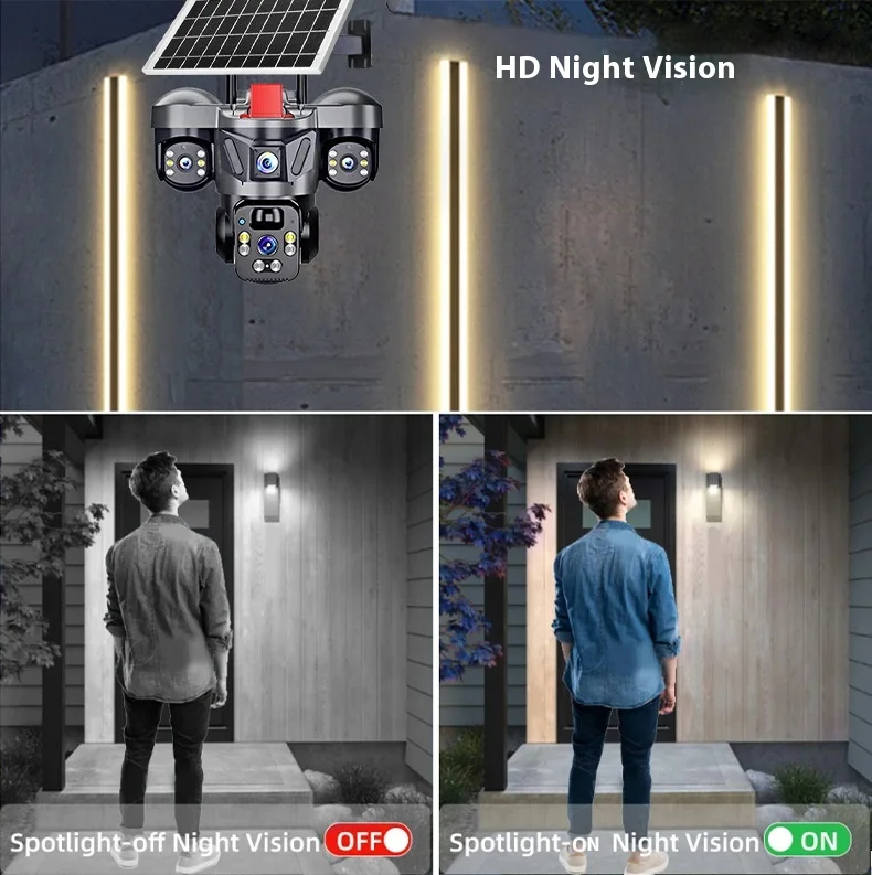 V380Pro App Solar High Capacity Long Standby Battery HD Full Color Smart IP Camera Outdoor 360 Human Body Sense PTZ Monitor OEM