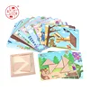 wooden educational puzzle creative tangram game in triangle shape