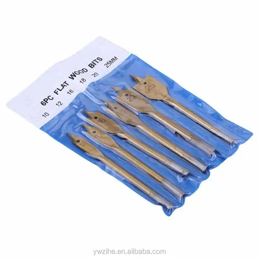 Paddle Bit 6pcs Woodworking Tool 10-25MM for Industry Home Woodworking Boring Holes Drill Presses Spade Bit