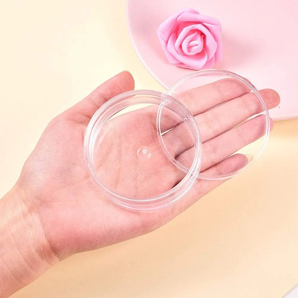 迷你透明塑料圆形存储小件物品存储dia 4毫米至15毫米定制活动塑料盒