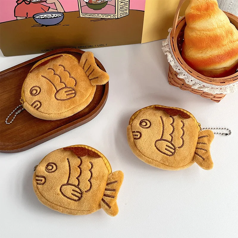 Toreba hot Taiyaki Japanese Fish Dessert Drink Pouch Pochette Coin Purse Bundle of 4