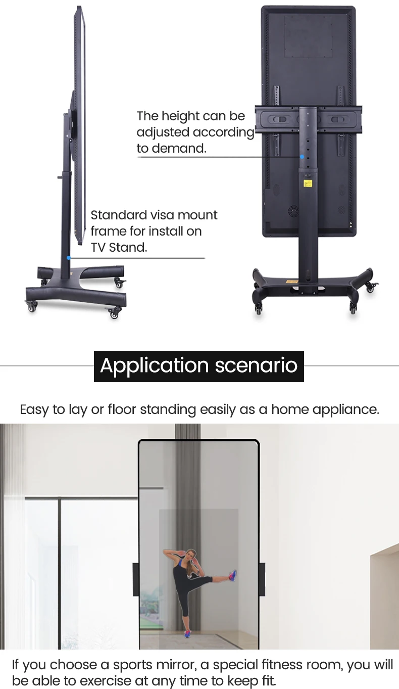 Exercise Machine Interactive Stand Workout Mirror Home Wall Smart