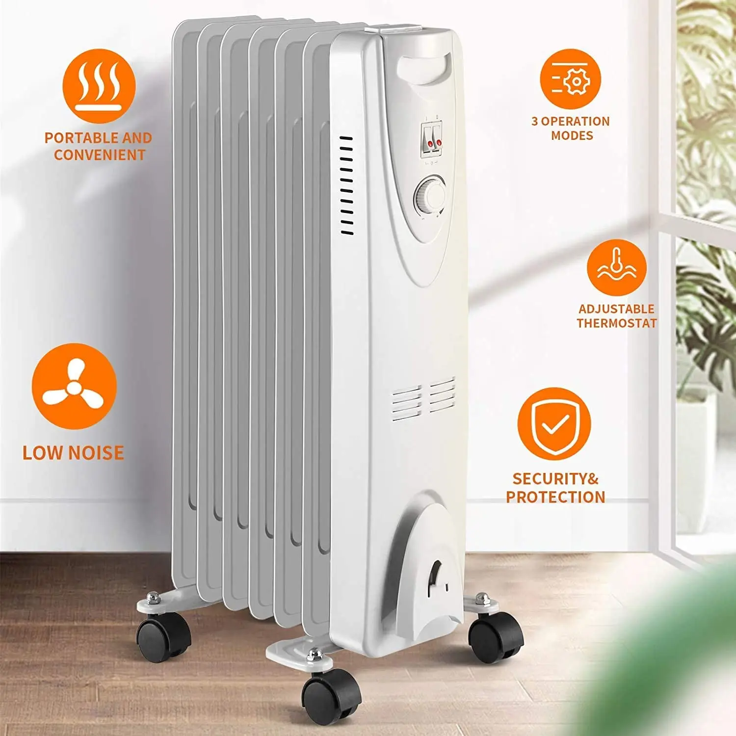 Factory Best Sell Freestanding Oil Filled Portable Electric Radiator