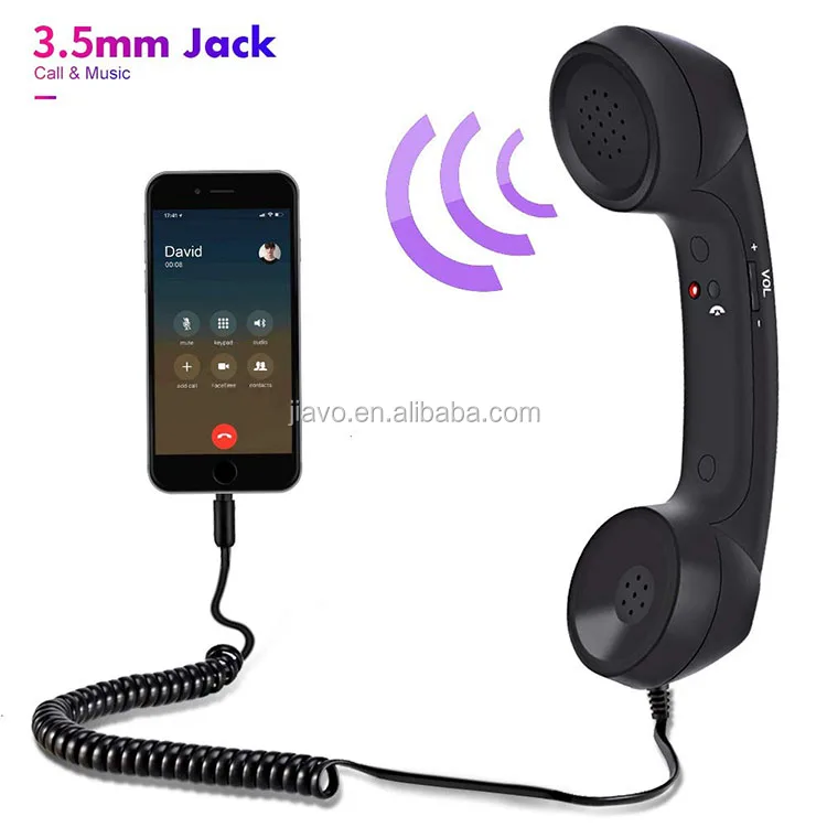 vintage universal cell phone smartphones retro handset black 3.5 mm jack 2 meter cable.jpg