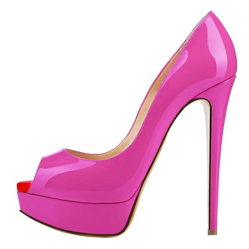 
Wholesale High Quality Peep Toe Platform Women Pumps Super High Heel Sexy Party Shoes 