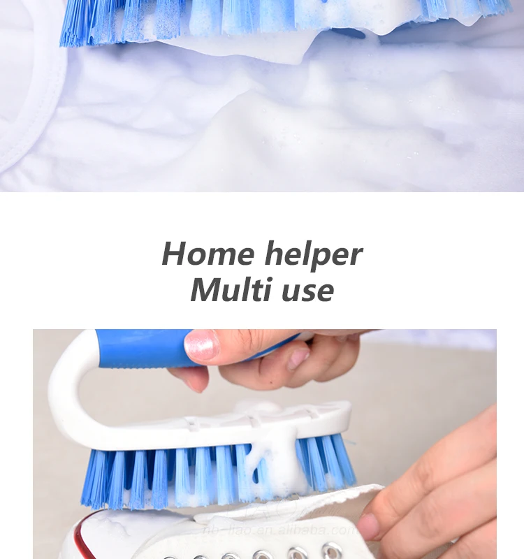 K19020 Kleaner  Household Plastic Durable Cleaning Scrub Brush Laundry Clothes Washing Brush with TPR grip