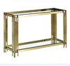 2019 Glass Stainless Steel Coffee Table in Gold STAINLESS