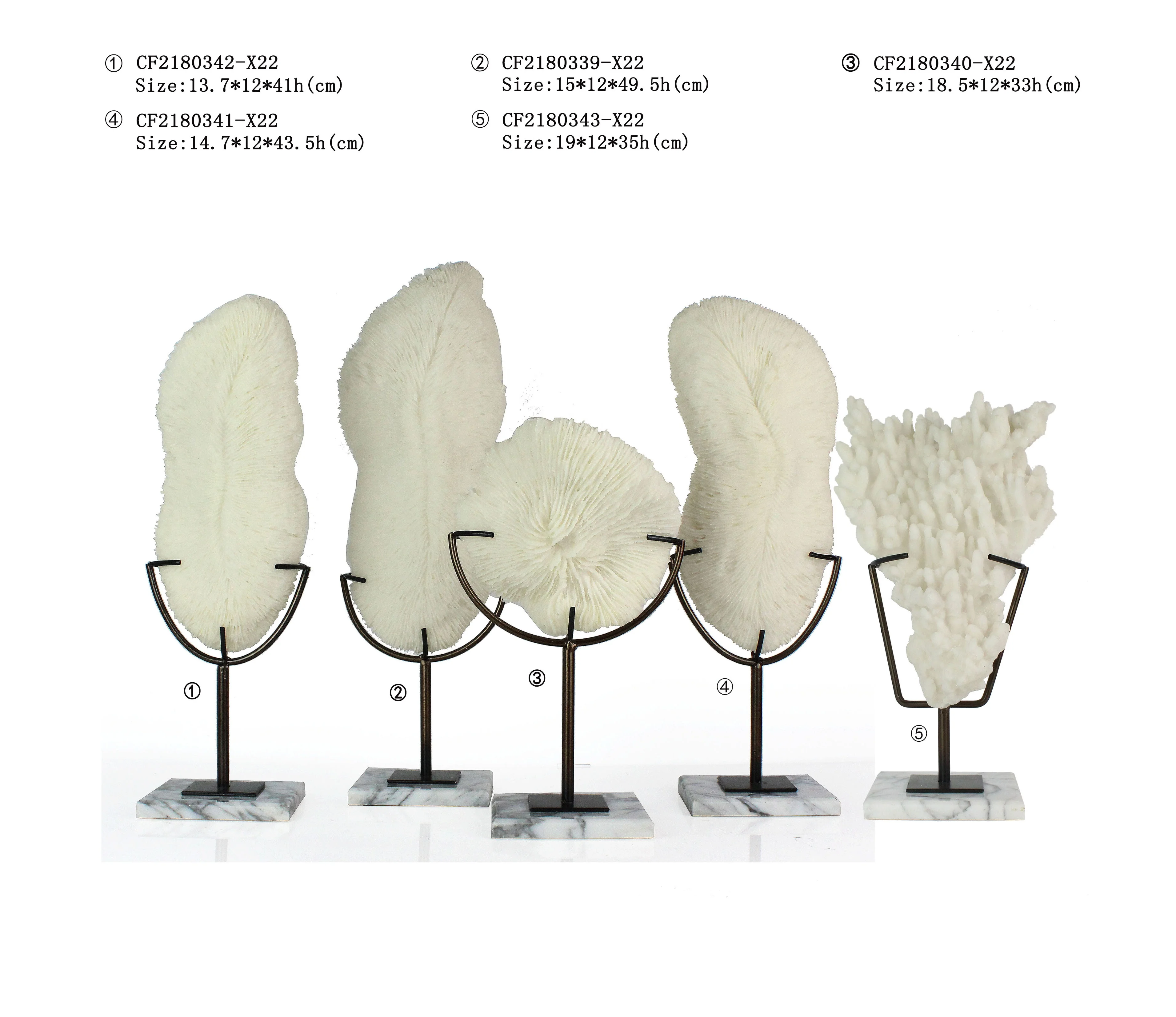 Wholesale Elegant Creative lifelike Resin coral on marble base Home Decoration Accessories supplier