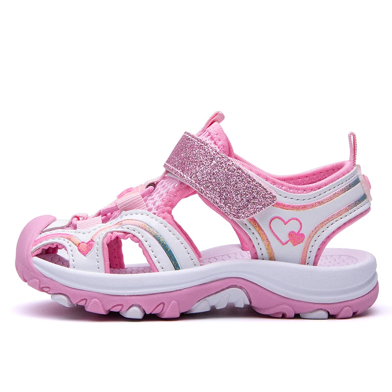 
2019 Kids Sandals Closed-Toe Outdoor Sport Sandals Summer Breathable Leather Water Sandals for Girls 