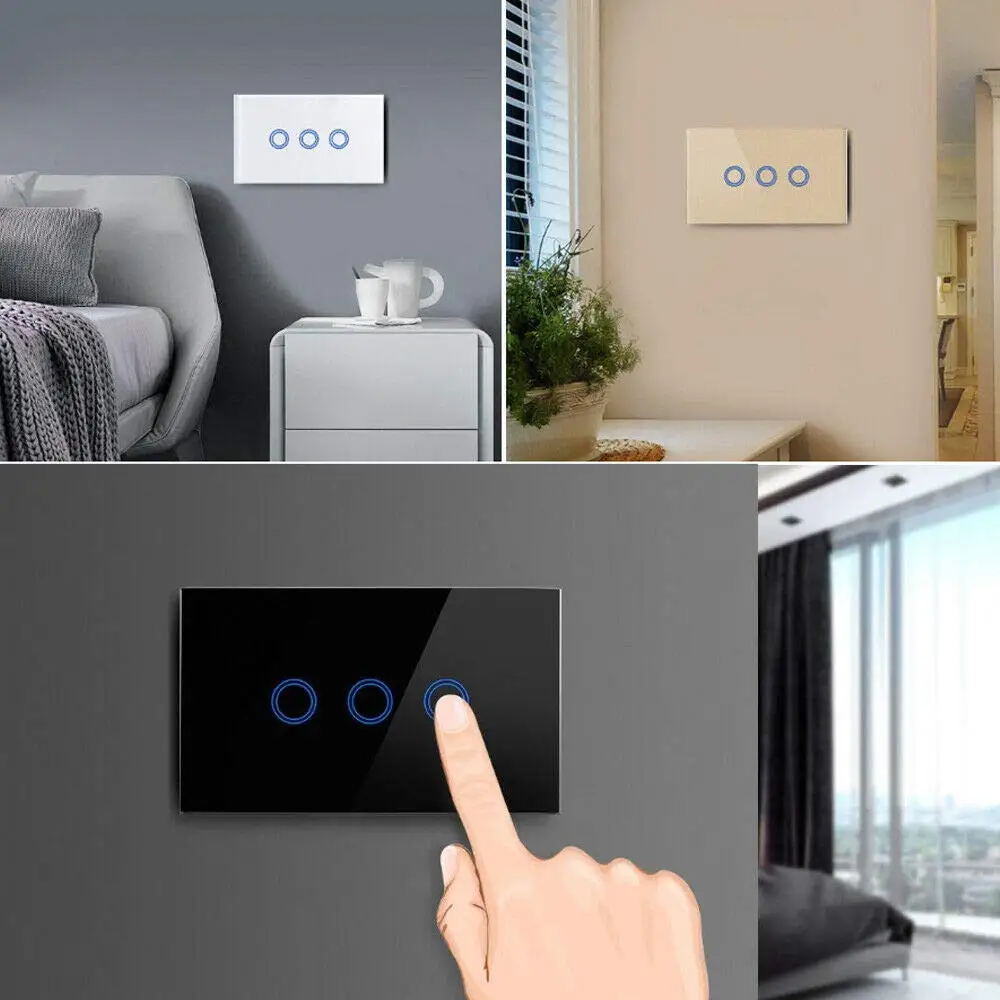 3 组 wifi 开关/tuya 智能无线 wifi 灯开关澳大利亚/智能触摸墙壁