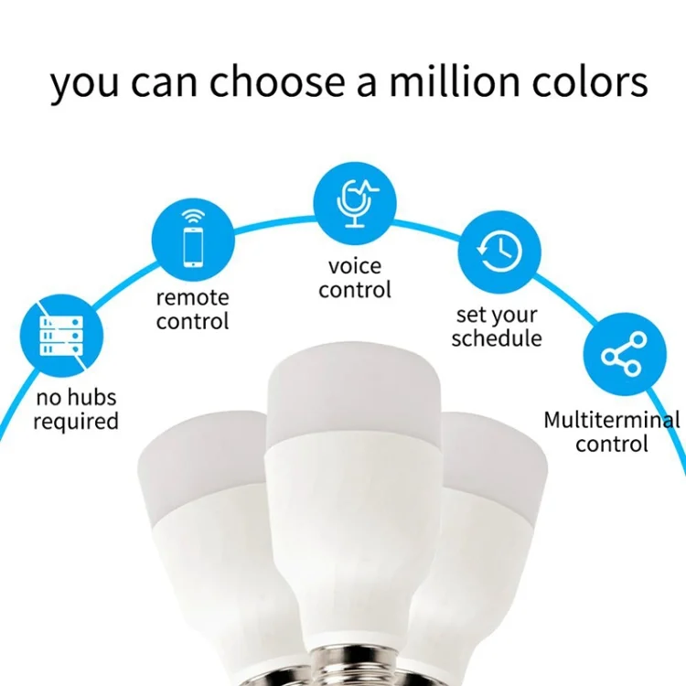 Alexa Led Street Light WiFi Bulb Remote Control IOT 7w 9w rgb Colorful Smart Bulb