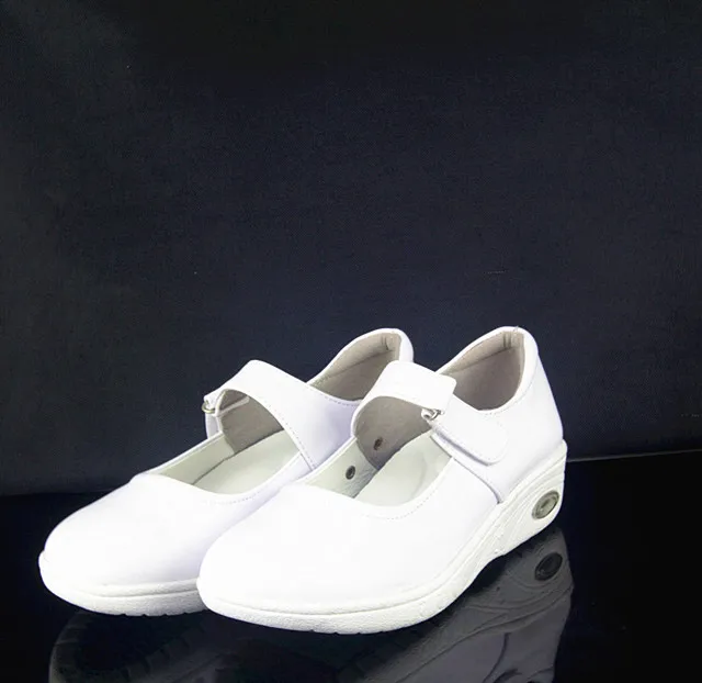 white leather nursing shoes