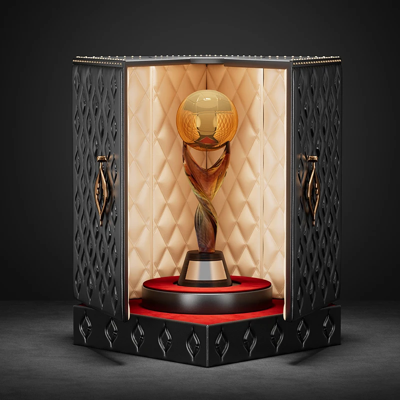 Trophy Box Custom Recyclable Exquisite Leather Trophy Box for Game Medals Gift Wooden Box ...