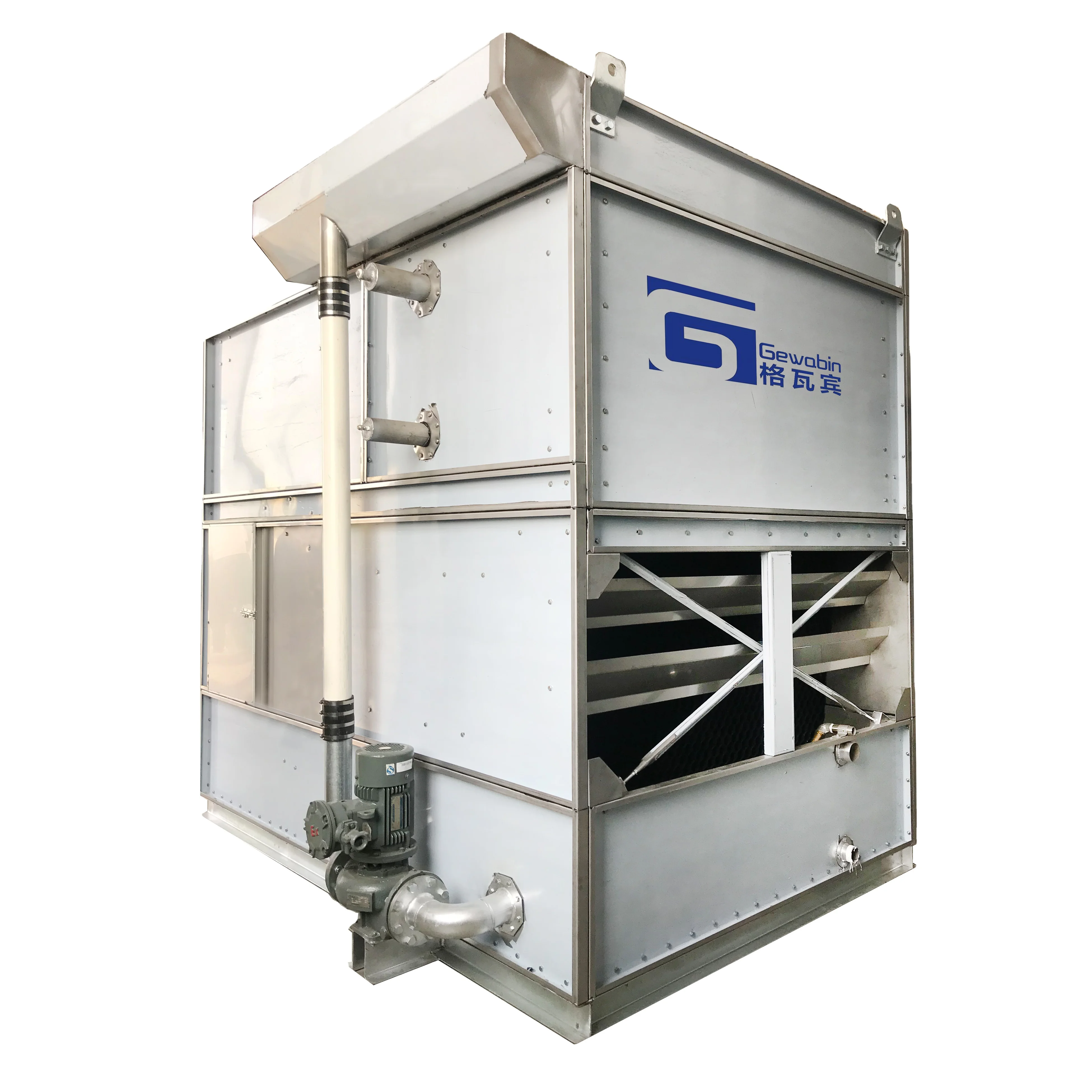 R717 Cross Flow Cooling Evaporative Condenser For Food Refrigeration ...