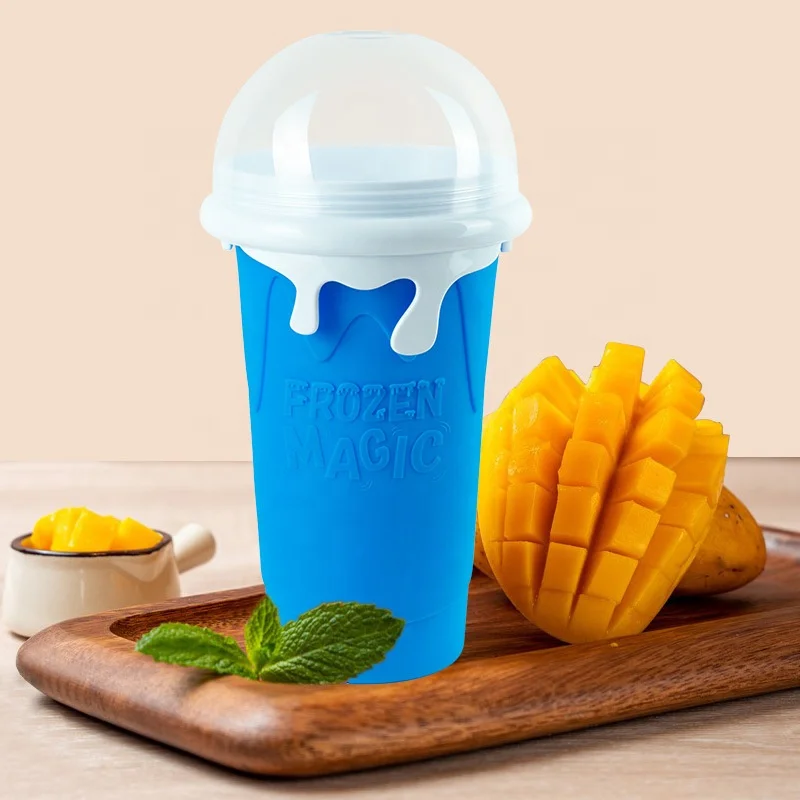 New Ice Cream Slushy Cup Quick Frozen Silicone Smoothie Squeeze Maker ...