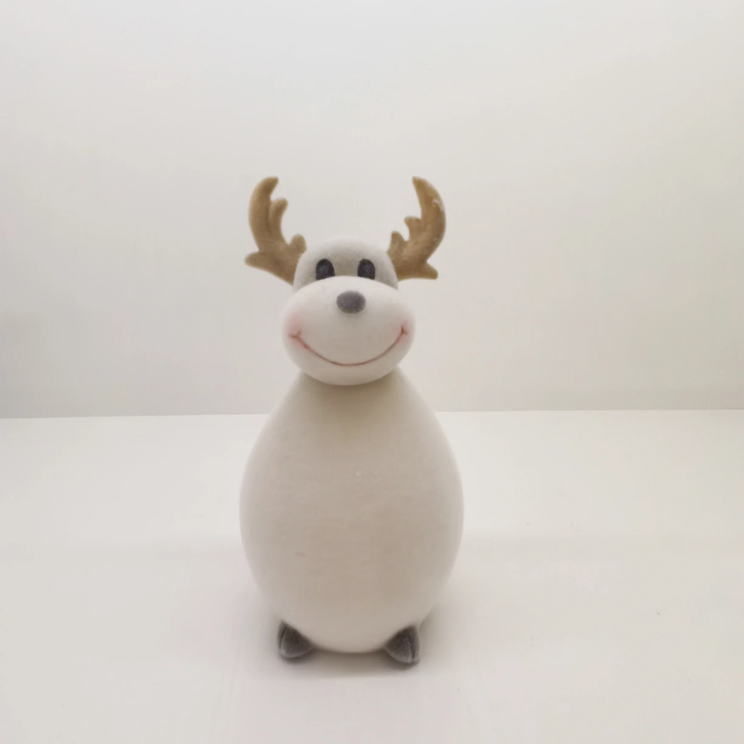 纯手工植绒白色可爱鹿圣诞立鹿动物装饰圣诞树悬挂玩具