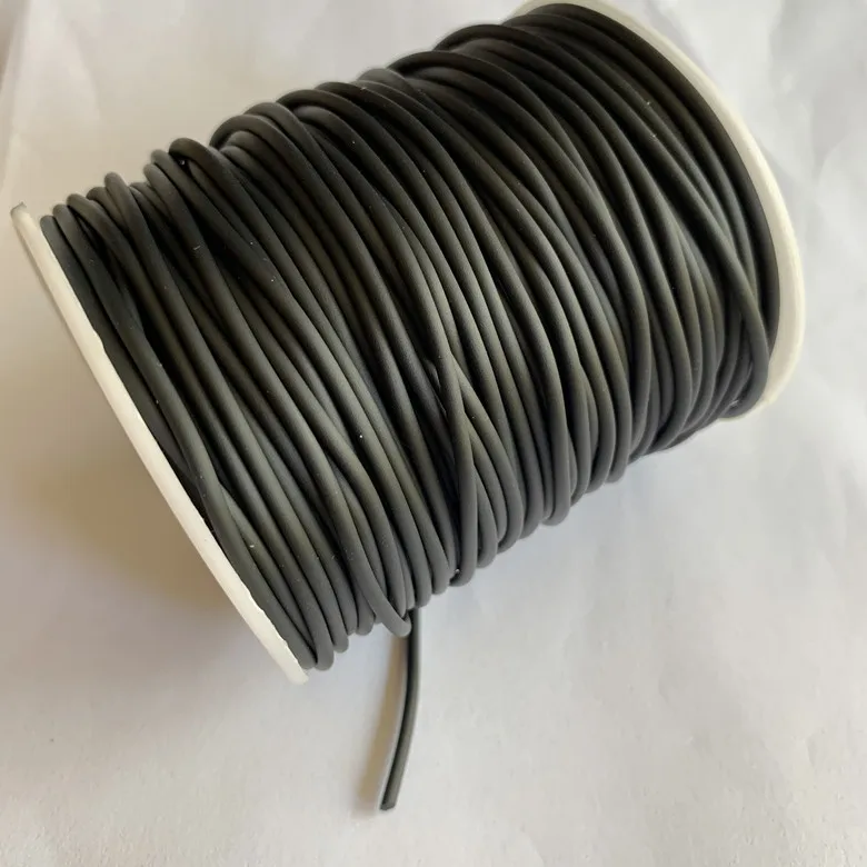 批发无染色不褪色哑光硅橡胶实心绳2毫米黑色硅胶绳diy饰品制作