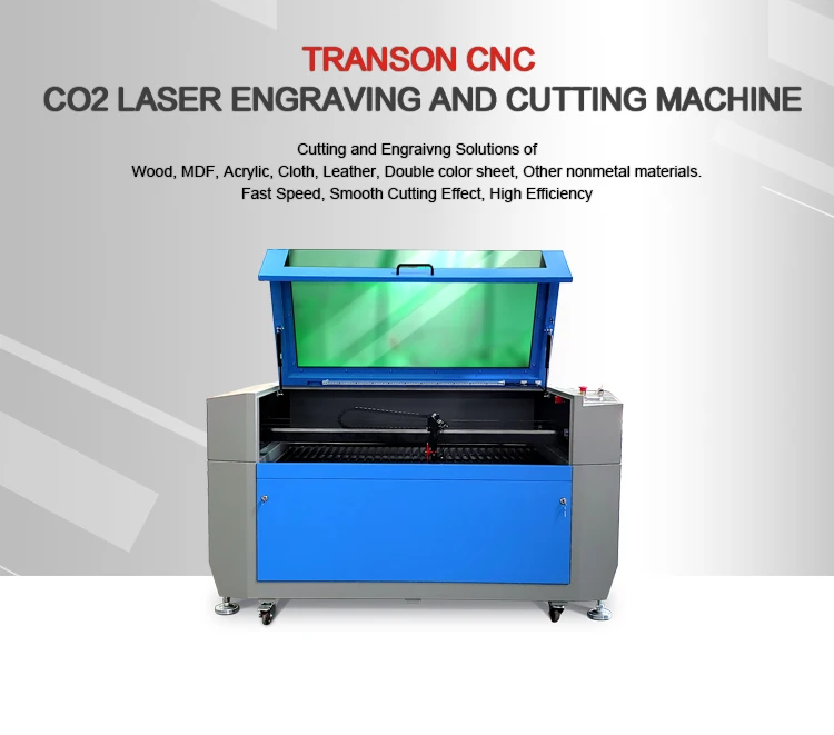 Transon New 1390 CO2 Laser Engraving Cutting Machine with High Safty Design for Wood Leather Paper Acrylic Mdf Nonmetal