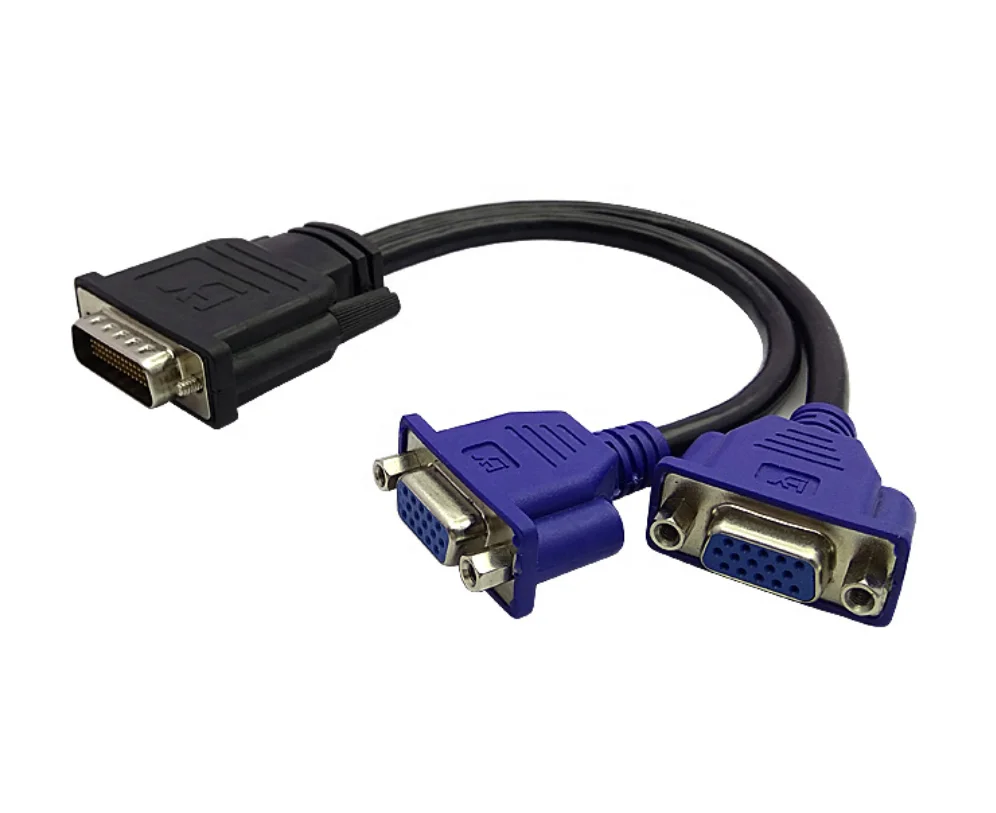 DMS-59 Pin to 2 Dual VGA 15 Pin Female Splitter Adapter Cable 