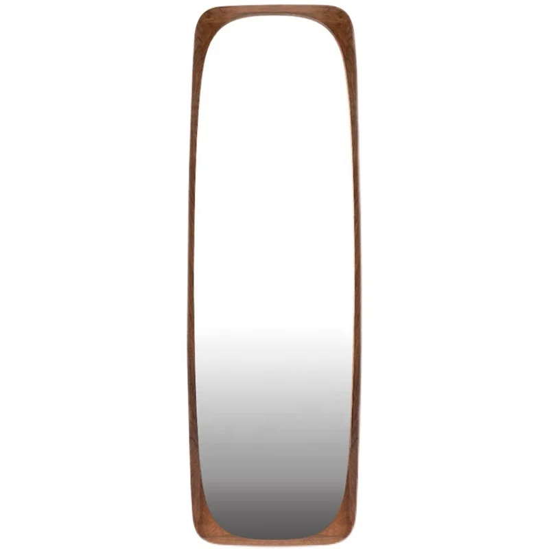 Light Luxury Simple Solid Wood Frame Dressing Up Full Mirror For Bed Room Living Room Full