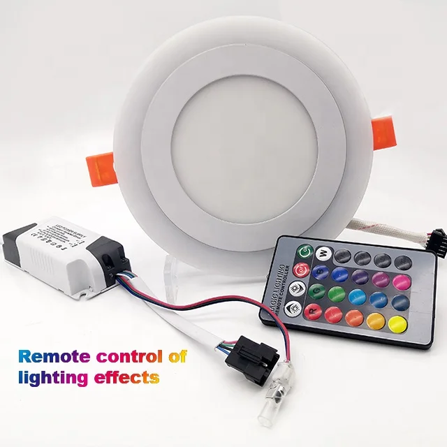 Multi Color round led panel light remote control RGB led color changing ceiling light indoor recessed rgb downlight