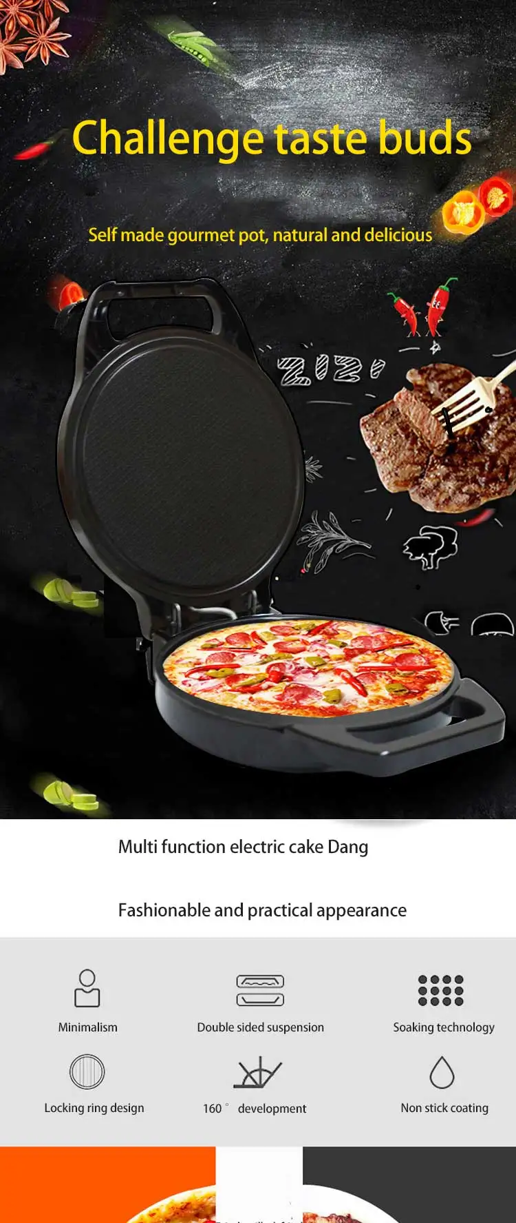 Double sided electric pancake machine non stick pot full automatic pancake machine special offer