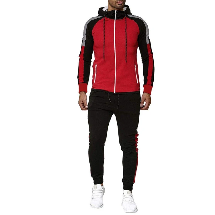 Oem Custom Slim Fit Full Zip Up Hoodie And Sweatpants Set 2 Pieces
