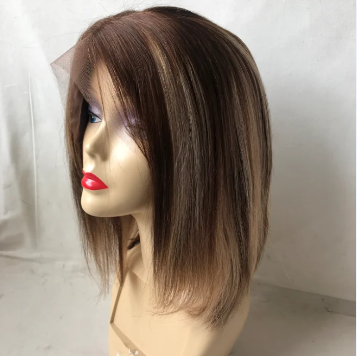 brown highlight bob wig