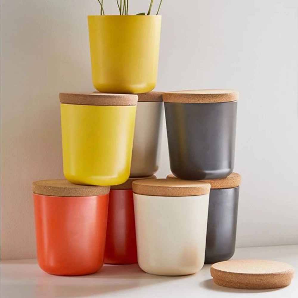 Wholesale Ceramic Storage Canisters With Wood Lids Sugar Jars Buy