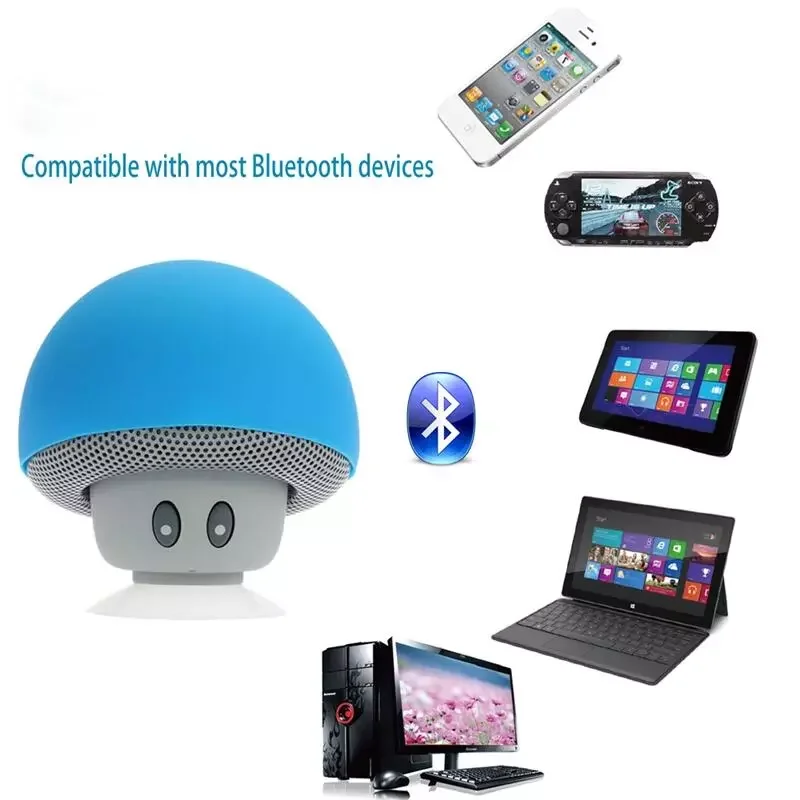 Waterproof Mini Mushroom BT-280 for Bluetooth Wireless Speaker with Strong Suction Cup Built-in Microphone Mini Speaker - ANKUX.COM