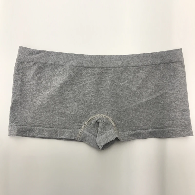 Classic Plain Woman Underwear Stretch Gray Solid Color Boxer Brief ...