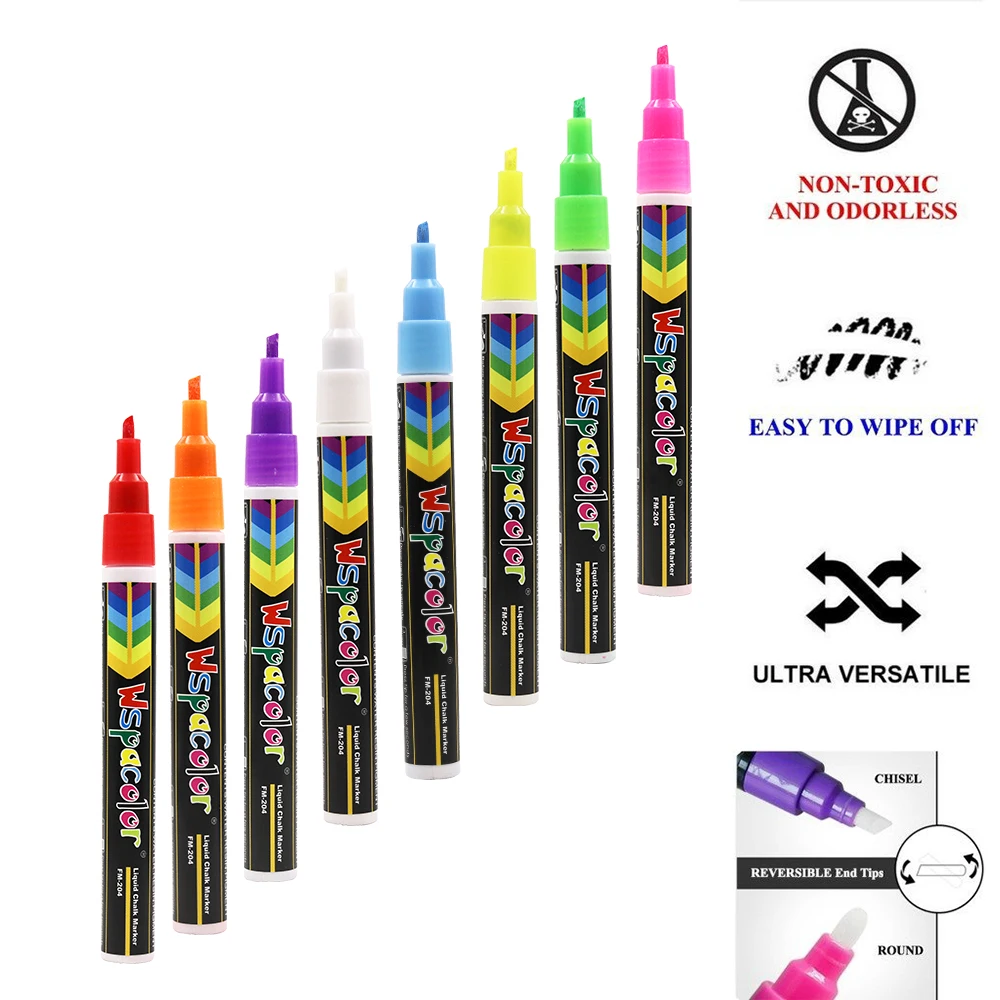 Neon Color Fluorescent Marker Chalk Blackboard Sticker Chalk Liquid