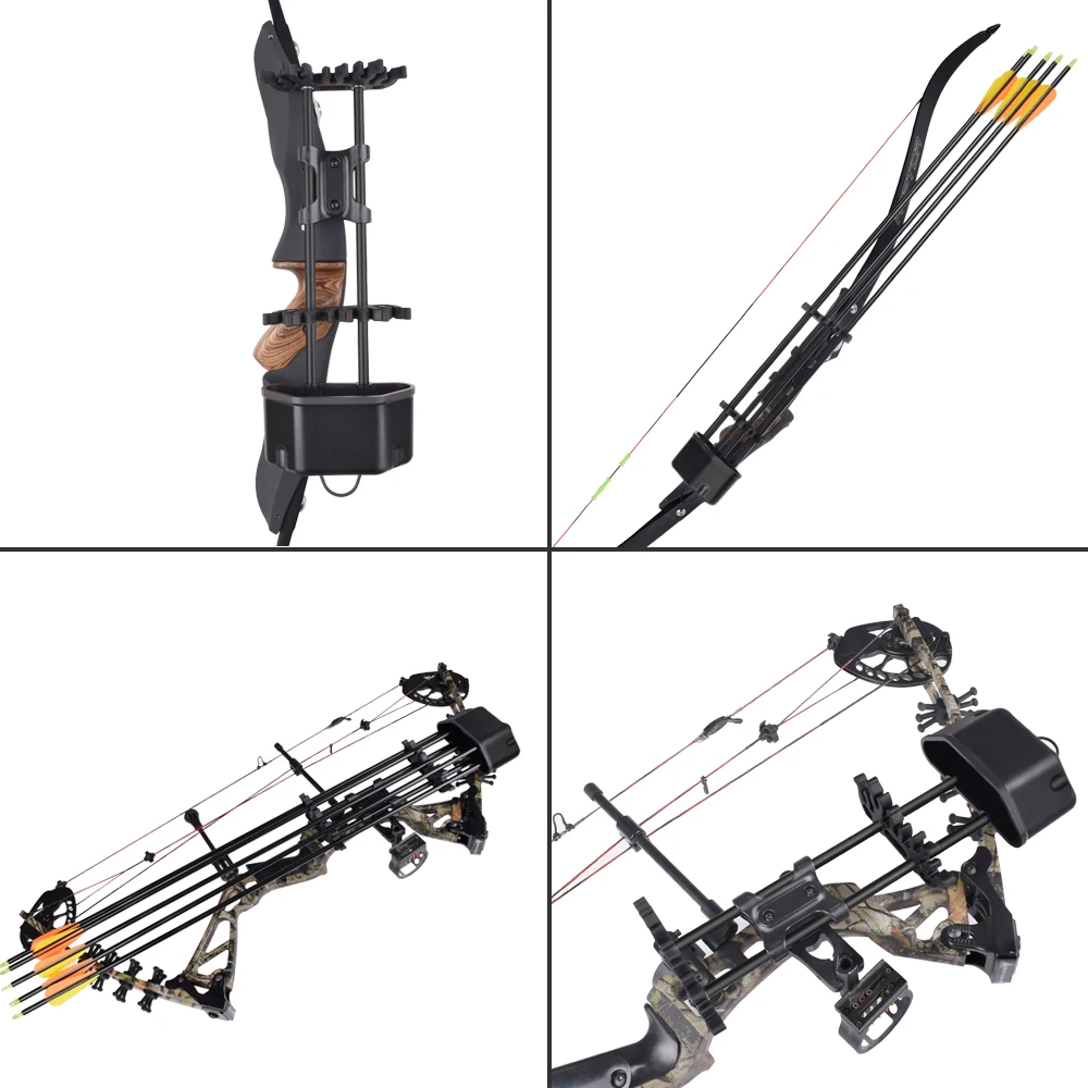Compound Bow 5pcsarrow Quiver Plastic Black Hunting Shooting Outdoor