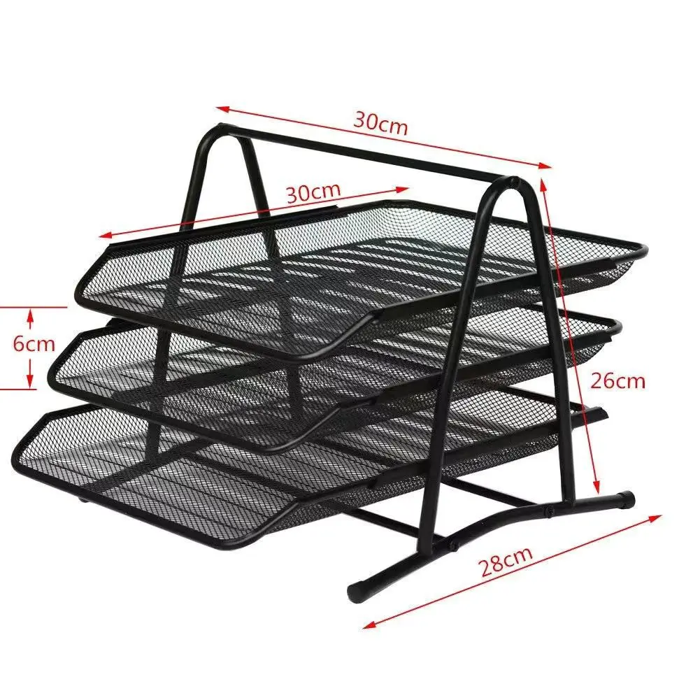 Work Tray 3 Stack Simple Houseware 3-Tier Stackable and Sliding Desktop Document Letter ...
