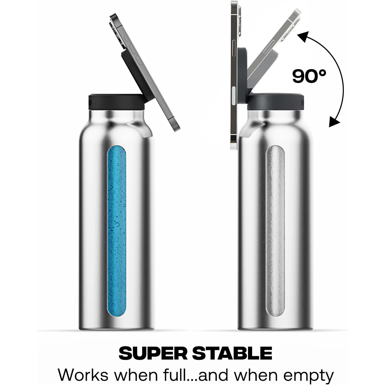 Custom Logo 24oz 32oz Water Bottle With Phone Holder Phone Stand Adjustable Water