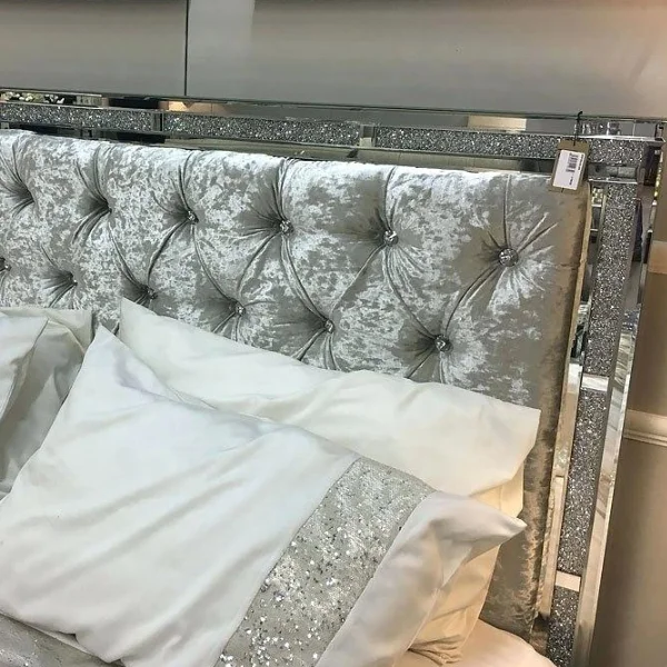 Diamond Crystal Upholstered Modern Bed For Bedroom Furniture Buy Bedroom Furniture Crystal Bed Furniture Crystal Upholstered Modern Bed Product On Alibaba Com