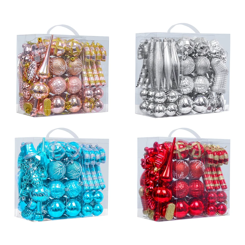 GANGHENG 54pcs Assorted Navidads Productos Novedosos Christmas Tree Decoration Ornaments Set supplier