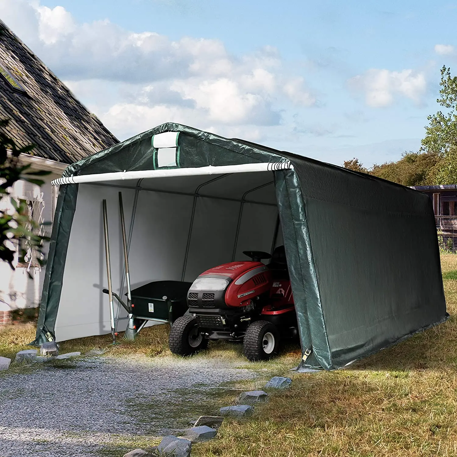 Garage Tent Carport 3.3 X 6.2 M In Dark Green Pasture Tent Shelter Storage Tent Approx - Buy Garage Tent Carport,Gazebo Carport,Waterproof Gazebo Canopy Carport Product on Alibaba.com