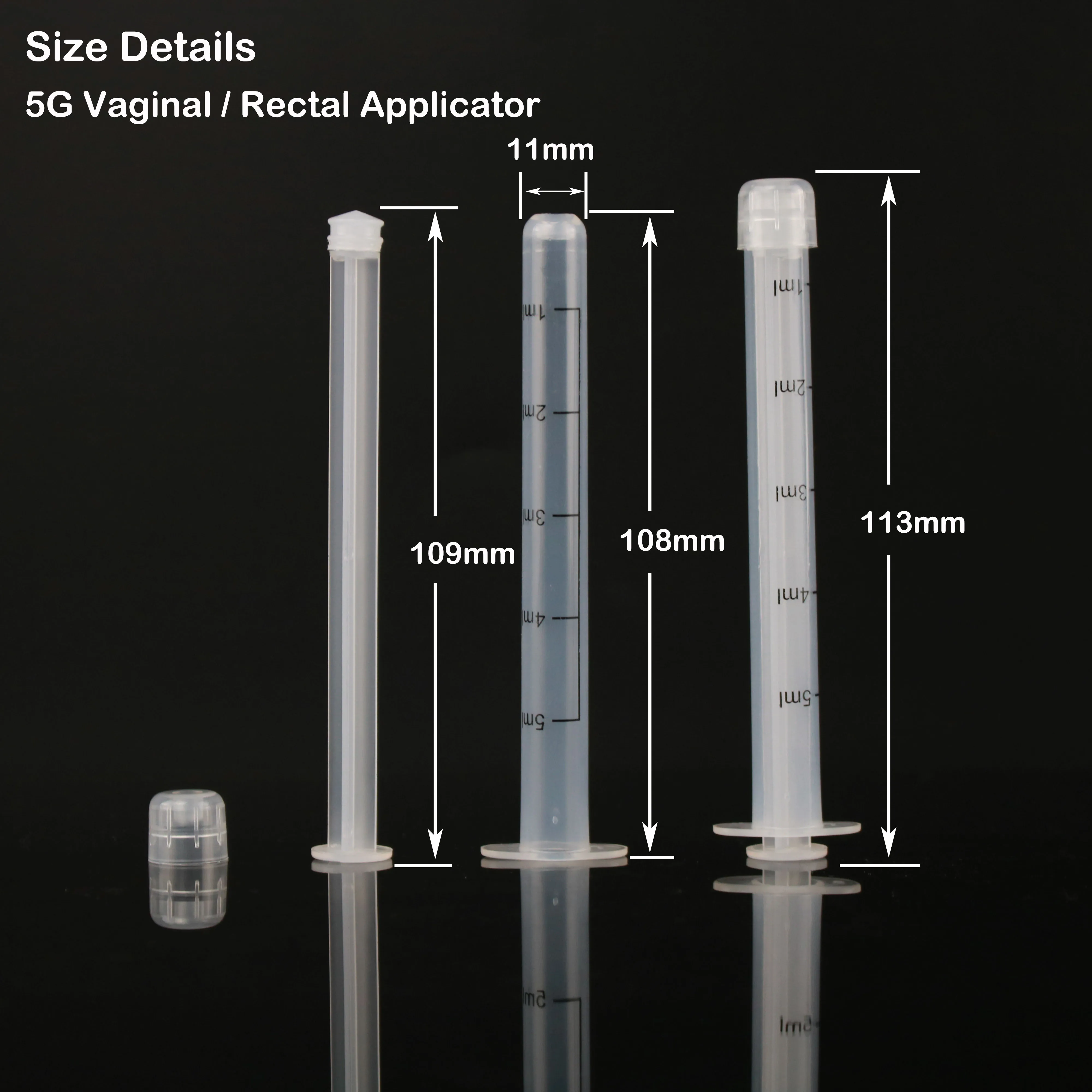 Plastic Disposable 5g Vaginal Applicator For Cream With Measuring Line