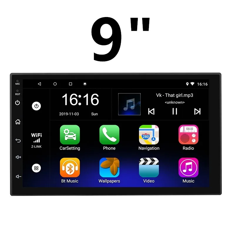 

car android tereo,2 Pieces, Black