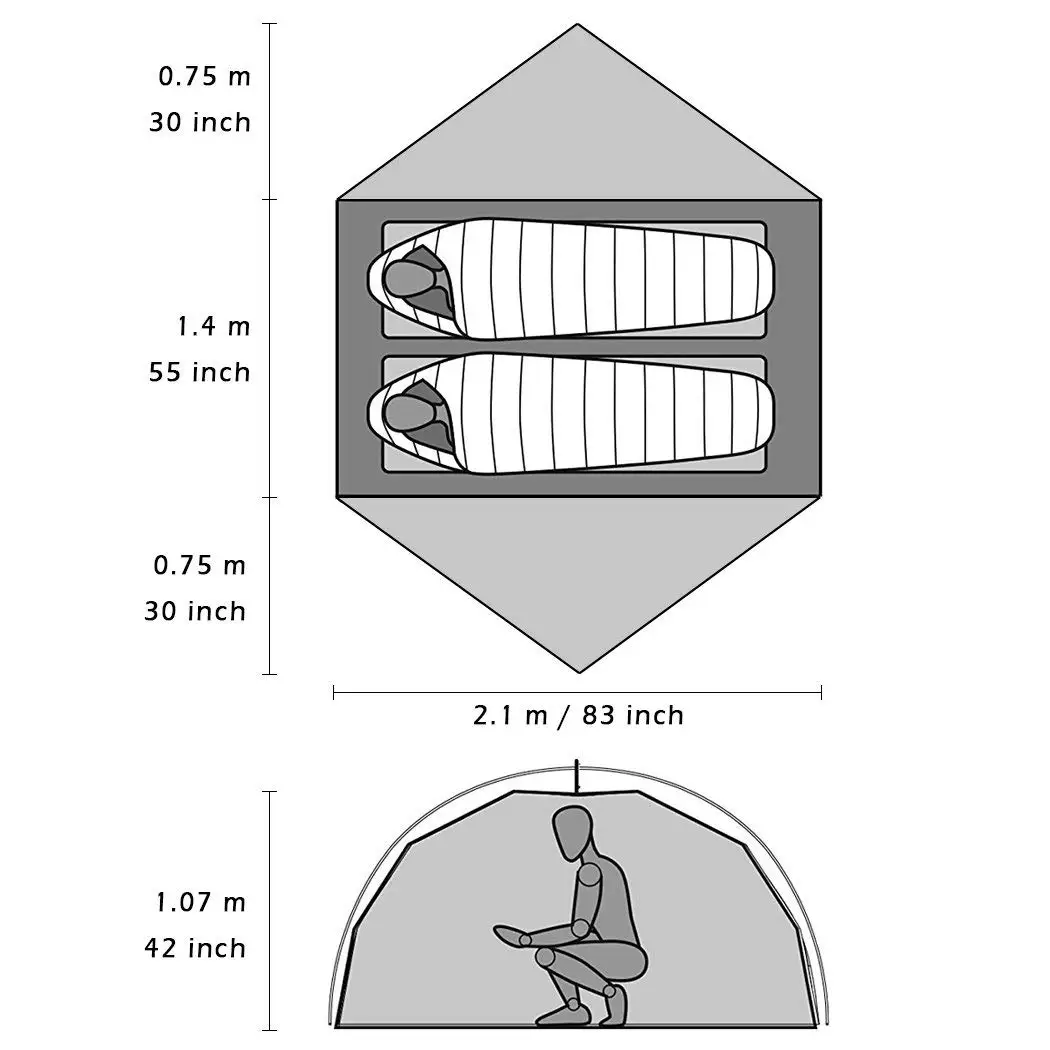 All Season 2 Person Backpacking Tent 4 Season Lightweight Camping Tents