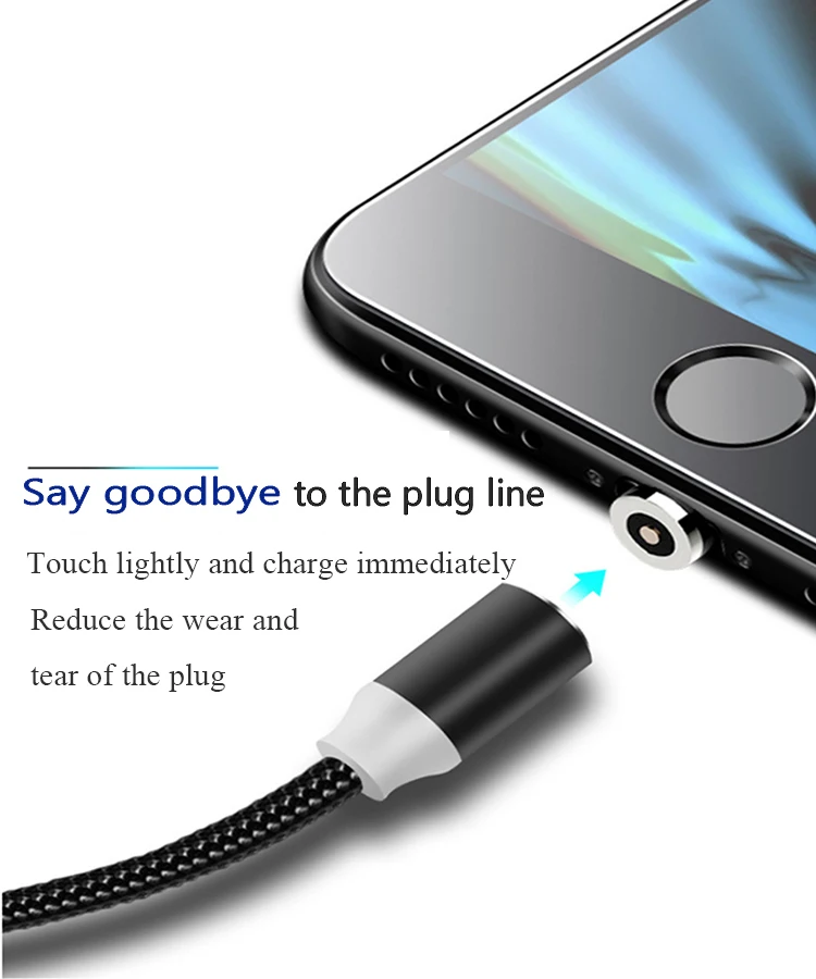 Led usb magnetic cable charger 360 degree rotation magnetic usb cable 3 in 1 usb magnetic cable charger - ANKUX.COM