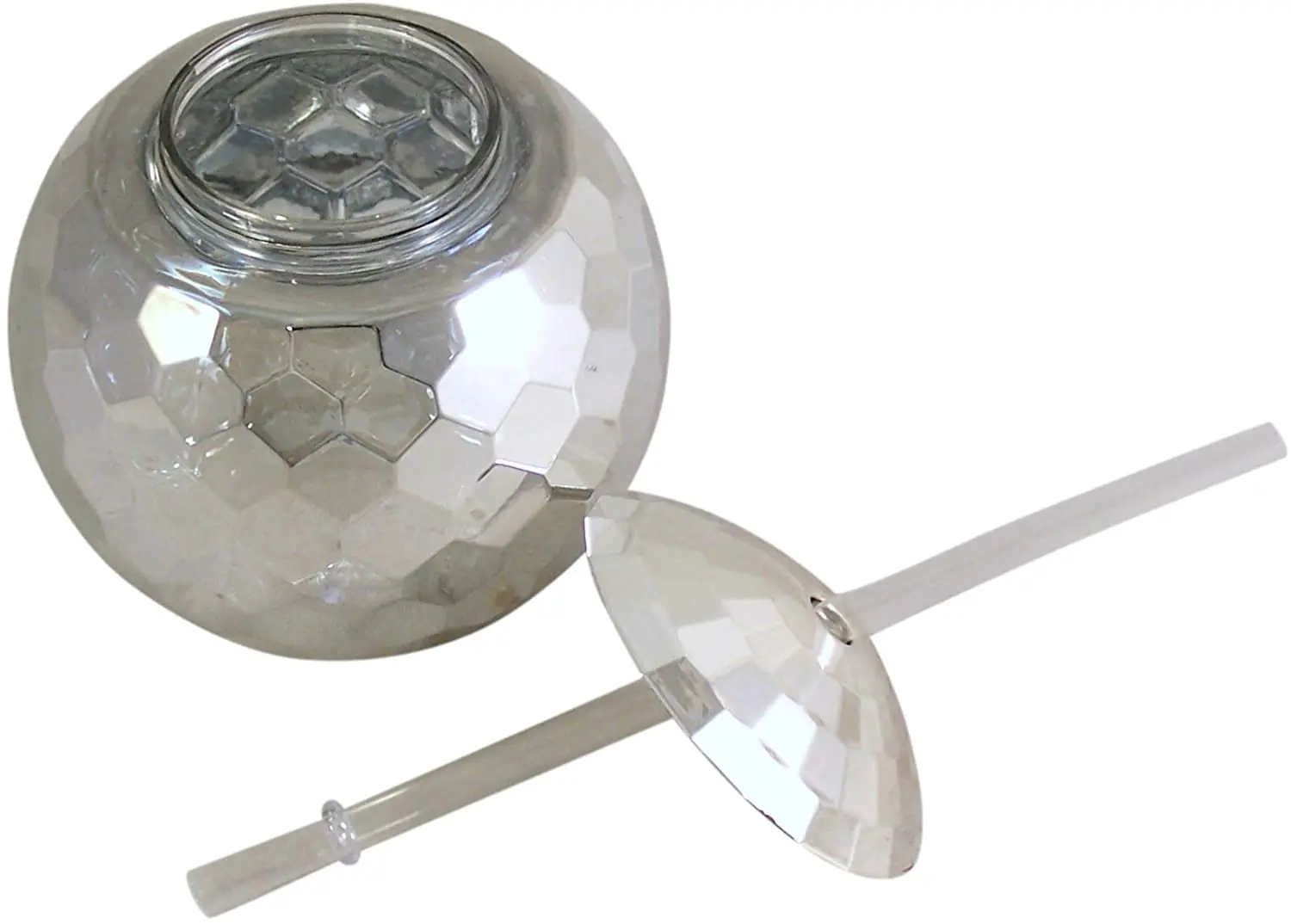 disco ball tumbler with straw