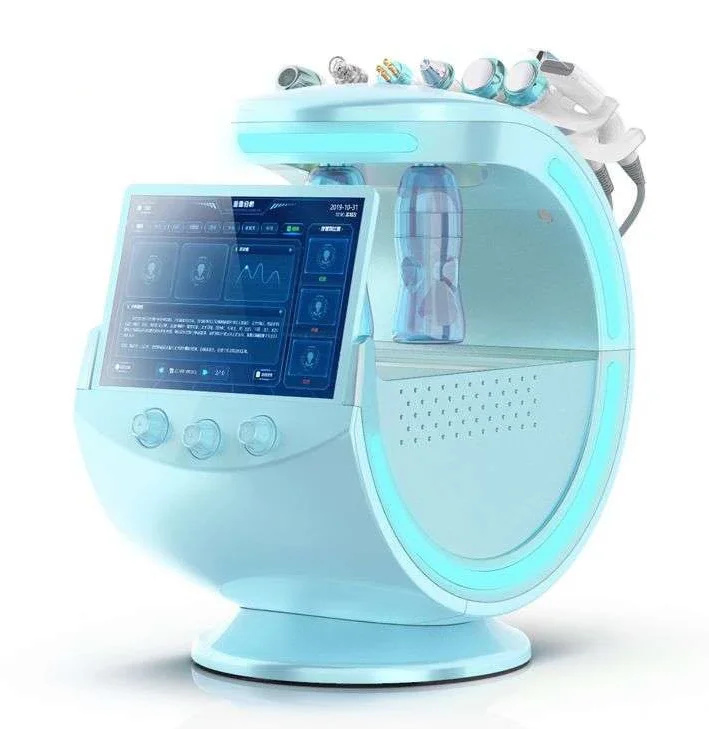2020 New 7 in 1 Portable Intelligent Ice Blue RF Hydra Oxygen Jet Water Peeling  beauty machine