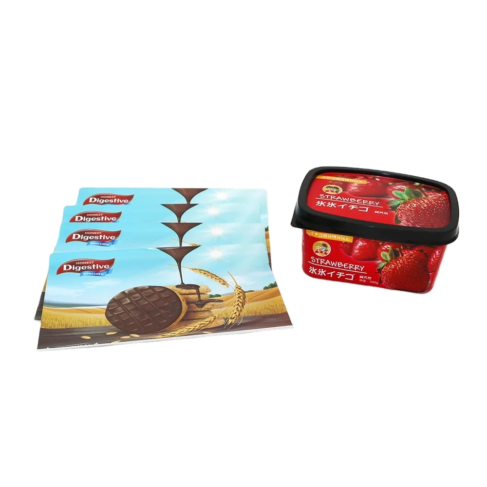 Injection Mold Label For Plastic Yogurt Ice Cream Canned Fruit Meat